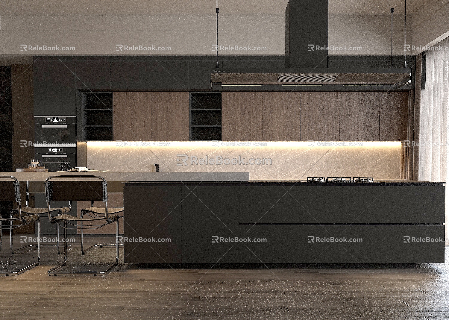 Open kitchen Modern kitchen 3d model