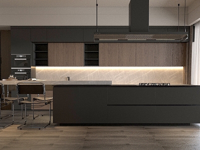 Open kitchen Modern kitchen 3d model