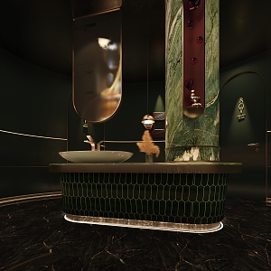 Light Luxury Club Toilet Public Toilet 3d model