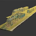 Vintage Steam Train Model with Green and Red Carriages on Railway Track