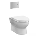 Modern White Ceramic Toilet Design With Sleek Profile And Wall Mounted Flush Panel