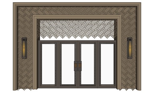 new chinese style gate 3d model