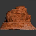 Garden Landscape Featuring Stacked Red Rock Formation As Natural Decorative Element 3d model