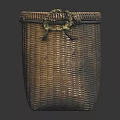 Handwoven Wicker Basket With Decorative Handle For Household Storage Use