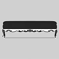 Stylish Sofa Bench With Black Cushion And White Ornate Frame Design 3d model