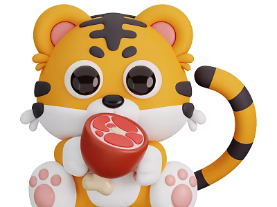 Modern Mouse Cartoon Tiger Cute Tiger Anime Tiger 3d model