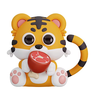 Modern Mouse Cartoon Tiger Cute Tiger Anime Tiger 3d model
