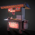 Mobile Commercial Food Cart Equipment With Canopy Cooking Appliances And Wheels