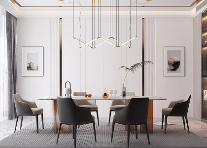 Simple Restaurant Modern Restaurant 3d model