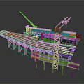 Industrial Equipment Featuring Crane Metal Track And Structural Support System