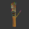 Mechanical Robotic Hand Design Featuring Yellow Black Structure And Detailed Components