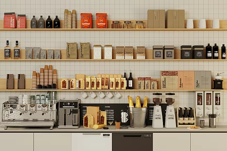 Grinder Coffee Machine Coffee Shop Decoration Coffee Bean Coffee Shop 3d model