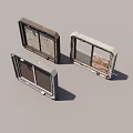 Three Industrial Metal Framed Grid Filter Grilles Showing Worn Metallic Texture