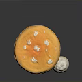 Mushroom With Orange Yellow Cap And Small White Mushroom On Gray Background With Reflection