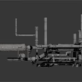 Industrial Mechanical Equipment Featuring Metal Pipes Valves And Connection Components 3d model