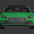 Green Mercedes AMG Style Sports Car With Black Roof Rear Spoiler And Shiny Exterior