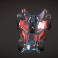 Futuristic Race Car With Streamlined Design Red Black Color And Aerodynamic Features