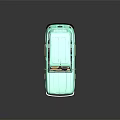 Light Green Vintage Car Model With Antenna Classic Design And Smooth Surface