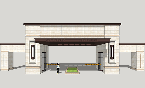 Modern Gate Residential Area Gate 3d model