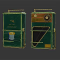 Vintage Green Radio Audio Speaker with 1950s Style Luxe Design and Emblem Details