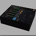 Professional DJ Mixer Control Panel With Knobs Faders And Display Screen