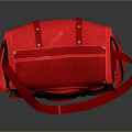 Red Canvas Bag Design With Shoulder Strap And Front Pocket Details 3d model
