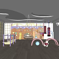 Kindergarten Indoor Play Area With Climbing Frames Suspended Elements Soft Balls And Children Playing