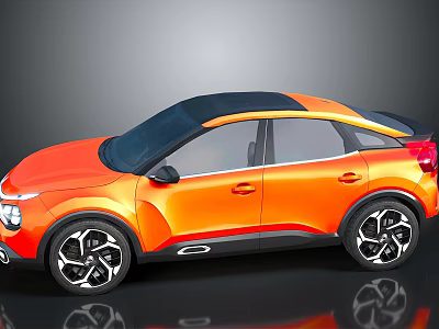 Orange Crossover SUV With Black Roof Modern Sleek Body And Alloy Wheels 3d model