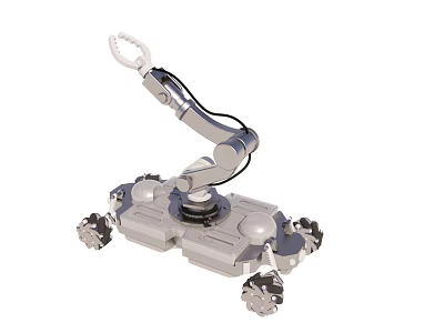 Advanced Industrial Robotic Equipment with Mobile Platform Robotic Arm and Maneuverable Wheels 3d model