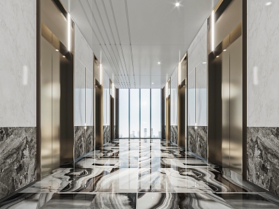 modern elevator hall model