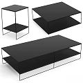 Modern Coffee Tables With Marble And Black Surfaces On Metal Frames 3d model