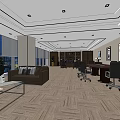 Modern Office Interior Design With Sofa Coffee Table Desks And Office Chairs