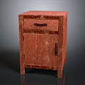 Vintage Wooden Entryway Side Cabinet with Drawer and Single Door Distressed Finish