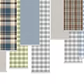 Modern fabric linen plaid fabric tablecloth curtain fabric roller blind 3d model