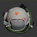 Vintage Diving Helmet With Transparent Visor Green Rim And Metal Components