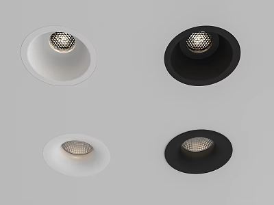 Modern Downlights And Spotlights With Black And White Sleek Design For Home Ceiling 3d model