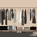Organized Clothes Rack With Neutral Tones Apparel Storage Boxes And Ottoman In Light Room