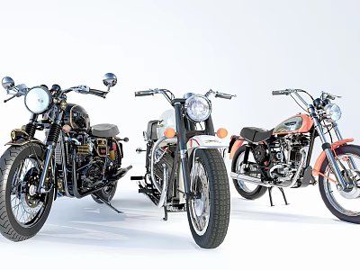Modern motorcycle combination motor vehicle 3d model