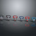 Colorful Kettlebells In Various Hues Arranged For Home Fitness Equipment