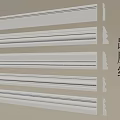 White Baseboard Lines With Various Profiles For Home Interior Decoration 3d model