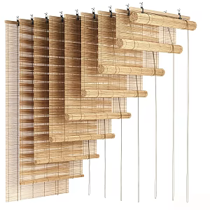 Modern Bamboo Venetian Blinds Curtain Collection 3d model