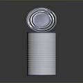 Open Metallic Can Holding Canned Orange Beans on Shiny Reflective Surface