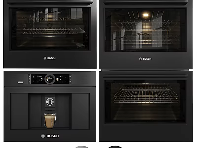 Bosch Kitchen Appliances Collection Featuring Ovens And Coffee Machine For Home Use 3d model