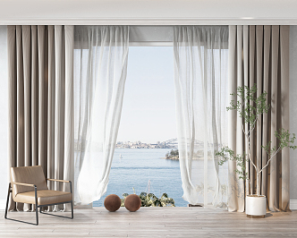 Modern Curtains 3d model