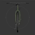 Green Mountain Bike with Black Handlebar and Seat Wide Tires for Off Road Riding