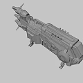 Futuristic Detailed Orange Sci-Fi Mechanical Vehicle with Thrusters Legs and 113UPZ Design