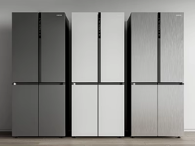 Sleek Modern Refrigerators In Black White Silver For Home Kitchen Appliances 3d model