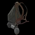 Gray Canvas Backpack With Leather Straps And Vintage Design For Outdoor Use