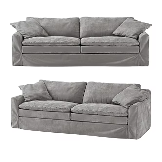 Nordic simple double sofa 3d model