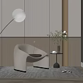 Modern Single Sofa Cream Single Sofa 3d model